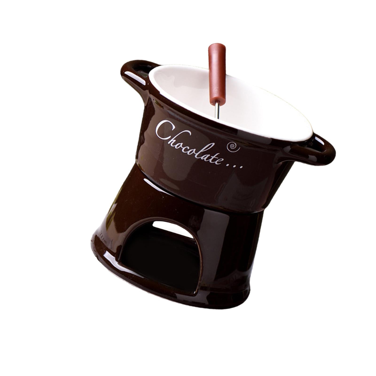 Bothyi - Olla Para Fondue De Chocolate, Utensilios De Cocina, Olla Caliente Para Derretir, Juego De Cuencos Para Cena, Fiesta, Boda, Marrón