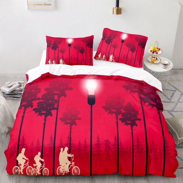 Three-Piece 3D Digital Printing Stranger Things Quilt Cover