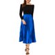 thumbnail image 2 of Falda de fiesta plisada midi con cintura elástica metálica para mujer de NOMADIC NOOK L Azul Real, 2 of 7