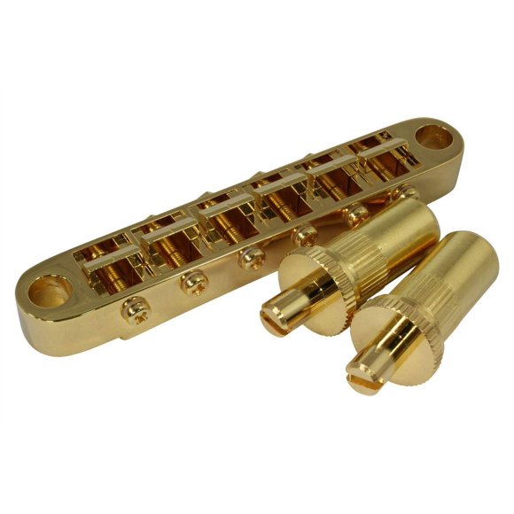 Puente de guitarra Gotoh GE103B‑T acabado dorado con pernos métricos M8