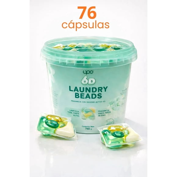 Detergente en Cápsula UPO- 76 cápsulas 6 en 1- aroma jazmín y pera verde