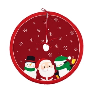 Bothyi - Falda De Árbol De Navidad, Tapete De Árbol De Navidad Impreso Para Fiesta, Interior, Exterior, Año Nuevo, 3 Personajes, 70Cm