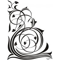 Rienda Libre Graphics - Decomural Swirl Leaf Floral Corner Ws-18591