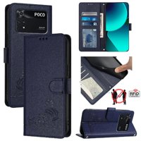 Funda Tipo Cartera Foxdock Para Xiaomi Poco M4 Pro 4G Con Soporte, Ranuras, Rfid, Diseño De Gato