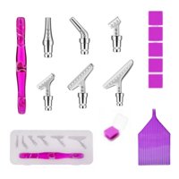 Papaya Project - Lápiz Diamond Painting 6 Puntas Metálicas + Cera + Bandeja Rosa