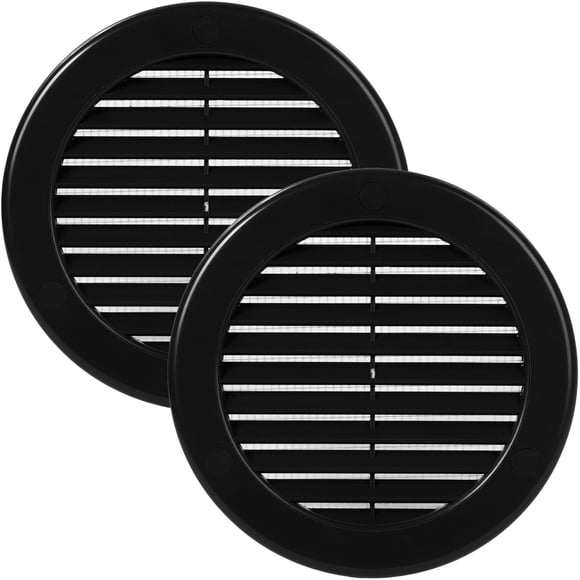 Pack de 2 tapas de ventilación redondas negras de plástico para sofito Vent Systems de 4"