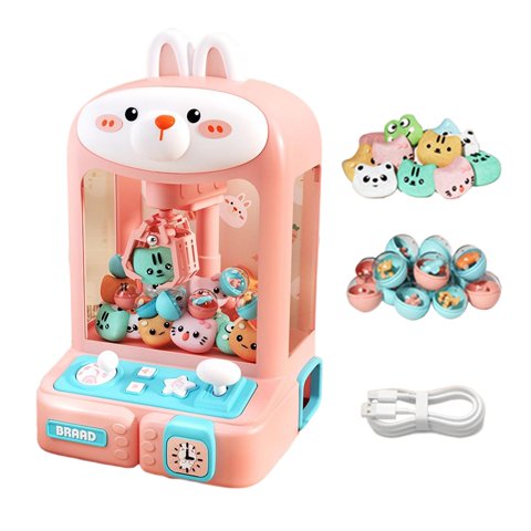 Bothyi - Mini Máquina De Garras Para Fiestas, Minimáquinas Expendedoras Para Niños, Niñas, Niños, Conejo, 20 Muñecas