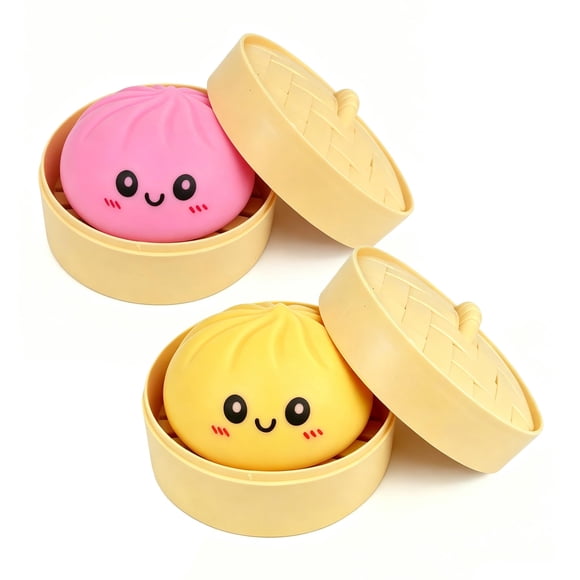 Juguete Para Aliviar El Estrés Con Forma De Albóndigas Squishy Con Caja 2 Unidades