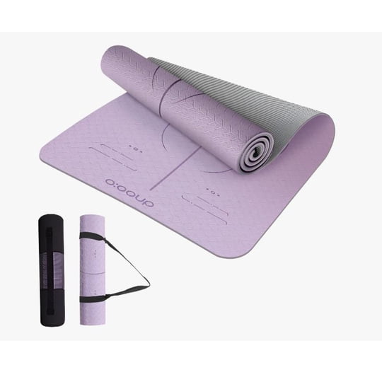 Genérico - Mat De Yoga 6mm Eco Con Guías Doble Color + Bolso + Correa
