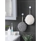 thumbnail image 4 of Juego de toallas de bola difusa de 2 en blanco y gris: seque sus manos al instante y de forma cómoda con este creativo juego de toallas de baño, toallas decorativas para baño, paquete de 2, 4 of 5