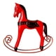 thumbnail image 3 of Mini caballo mecedora de madera para ni?os escritorio adorno rojo, 3 of 5