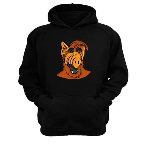 Genérico - Polerón Canguro Alf Serie De Los 80´s Negro Talla S Unisex