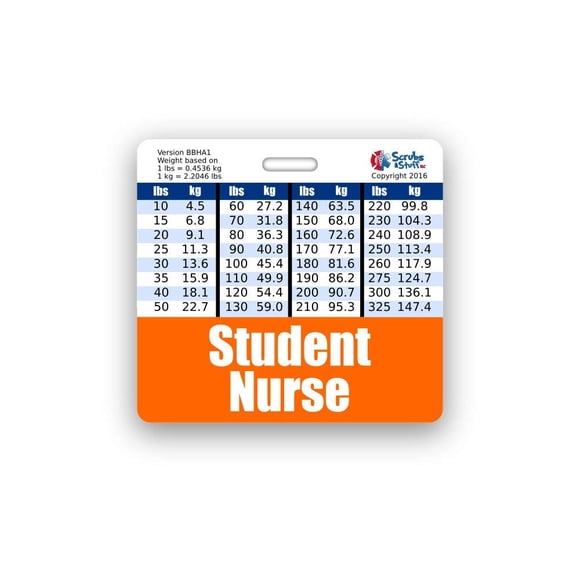 Badge Buddy Scrubs and Stuff LLC - Enfermera Estudiante Naranja