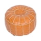 thumbnail image 4 of Funda De Puf De Cuero Bohemio Decoración De Dormitorio Bordado Artesanal 21 Pulgadas Redondo Amarillo, 4 of 5