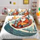 thumbnail image 1 of Christmas Gifts Snow Santa Claus Kids Quilt Duvet Cover Set 3-Piece Bedding Set, 1 of 5