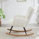 thumbnail image 2 of Glider Chair for Living Room Tufted Upholstered Teddy Fabric Rocking Chair with Metal Frame Accent Chair Ivory White, 2 of 3