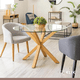 thumbnail image 2 of Comedor redondo de vidrio Cross 120cm + 5 Silla Sitial Acolchado Nórdica Bread - Gris, 2 of 8