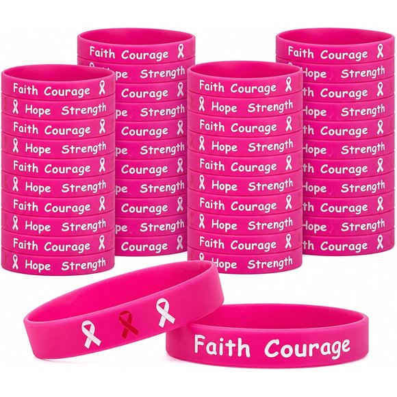 Pulseras Grifonv de Silicona para Cáncer de Mama, 50 unidades