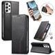 thumbnail image 4 of Funda tipo cartera para Samsung Galaxy A53 5G de piel con cierre magnético, ranuras para tarjetas y correa para la muñeca Negro, 4 of 6