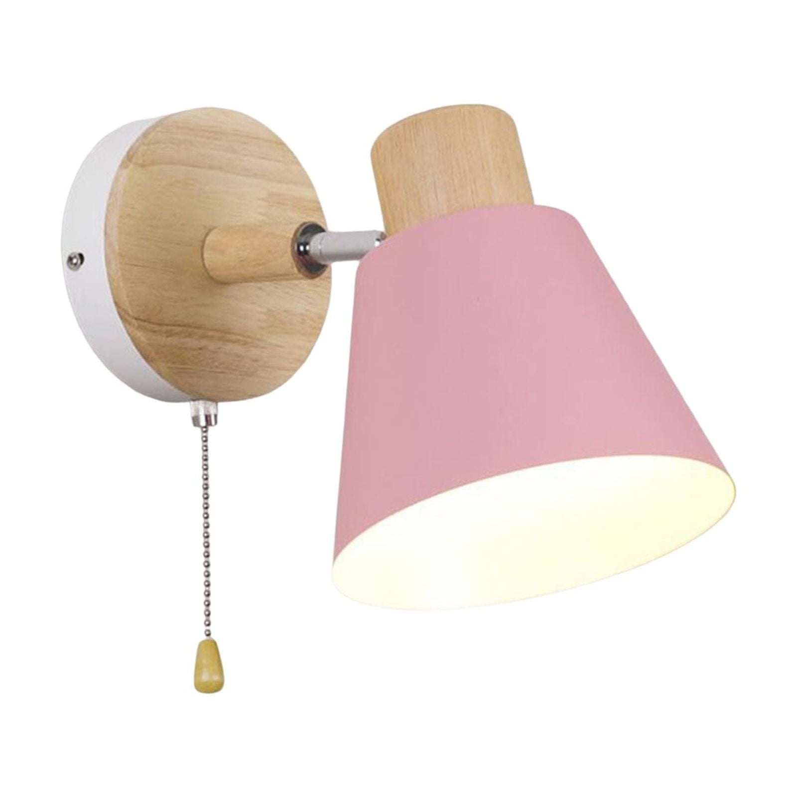 Magideal - Aplique De Luz De Lámpara De Pared Simple Con Interruptor De Cable De Tracción, Accesorio De Iluminación Creativo Para Cocina, Lectura, Sala , Rosado