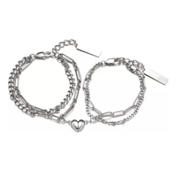 Genérico - Pulsera Parejas Corazón Imán Doble San Valentín