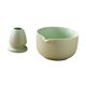 thumbnail image 3 of 2 Cuencos Japoneses De Cerámica Para Matcha Con Soporte Para Batidor, Para Oficina, Salón De Té Y Hogar, Color Verde, 3 of 5