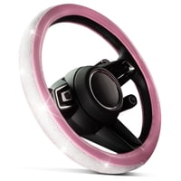 Jj Group - Cubre Volante Cuero Rosado Cristales Brillos Universal