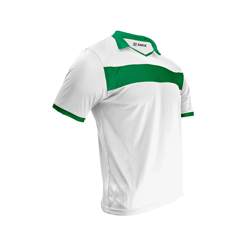 Snix - Polera De Futbol Para Adulto Zid Blanco Franja Verde Talla S