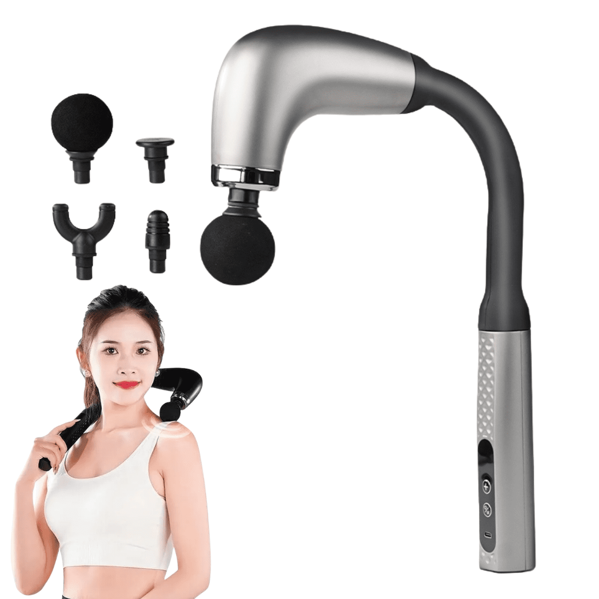 Genérica - Masajeador Cervical Cuello Y Espalda Ergonómico Fascial Gun