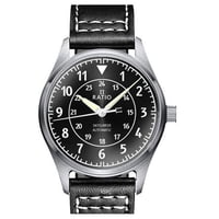 Reloj Ratio Skysurfer Pilot Automático Con Esfera Negra Sunray Y Correa De Cuero Rts314 200M Para Hombre