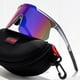 thumbnail image 5 of POLASUP GAFAS LENTES DE SOL Gafas de sol deportivas con lentes iridiscentes azul y rojo, montura transparente y negra. Diseño aerodinámico, protección UV 400. Perfectas para ciclismo, 5 of 9