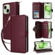 thumbnail image 4 of Funda Cartera con Cremallera y Correa para iPhone 15 Plus Soporte y Tarjetero Rojo, 4 of 6