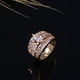 thumbnail image 2 of Stunning Golden Three Row White Zircon Engagement Ring for Women - Perfect for Weddings and Special Occasions, 2 of 4