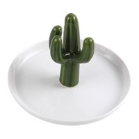 Ioensy - Exquisito Soporte Para Anillos De Cactus, Bandeja Creativa Para Encimera, Pendientes, Baño, Verde