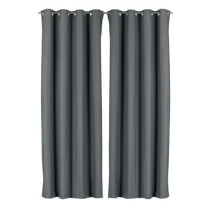 Clems - Pack 2 Cortina Tradicional 100% Blackout Gris Oscuro