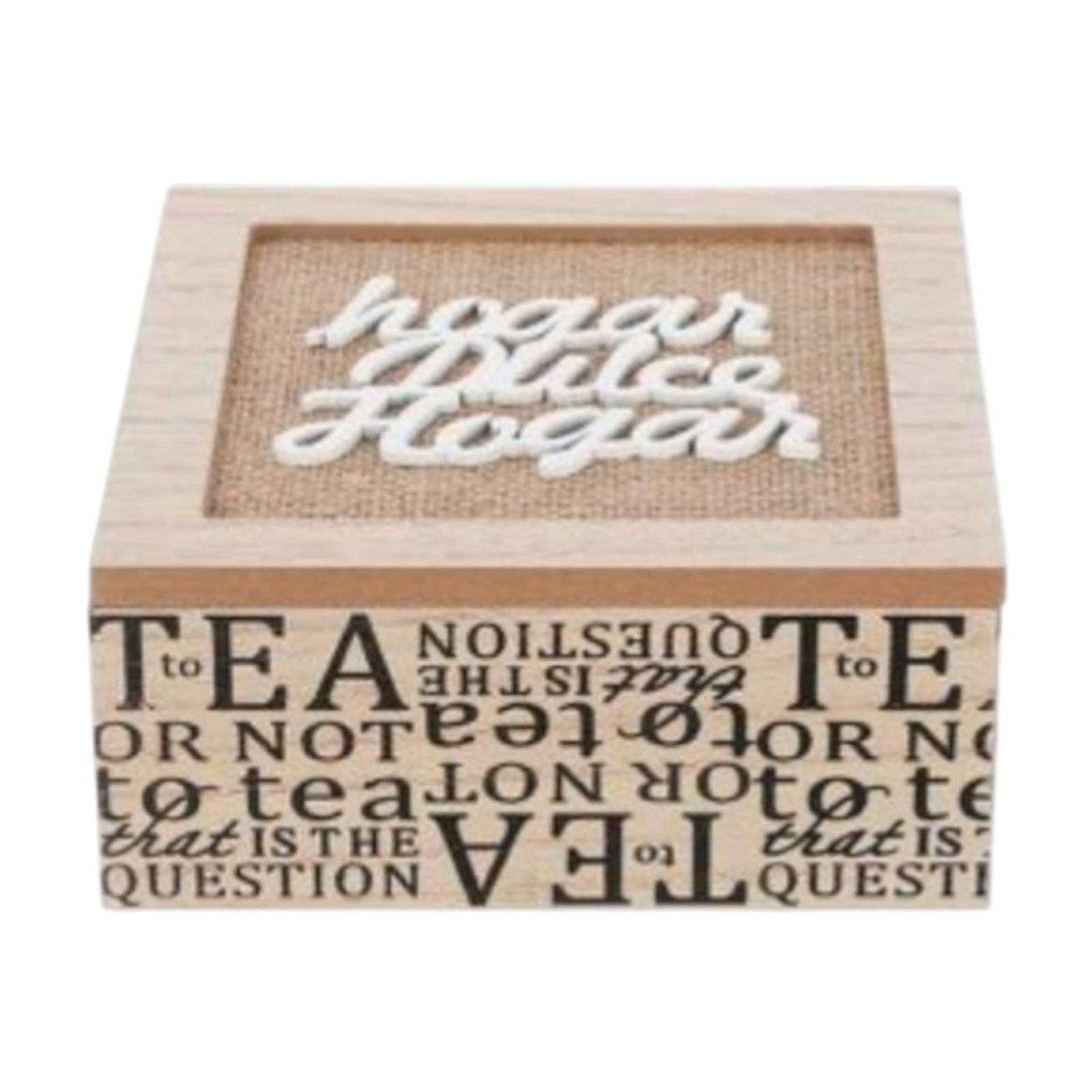 Oem - Caja De Té Mediana De Madera 4 Espacios Dulce Hogar
