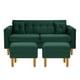 thumbnail image 1 of Sofa New Retro 3c + 2 Pouf Felpa 04 Verde Botella, 1 of 6