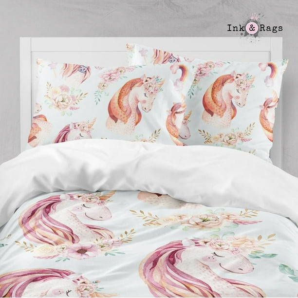Sweet Watercolor Unicorn Big Kids Bedding Collection