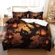 thumbnail image 2 of Juego de ropa de cama con funda nórdica de Halloween, funda nórdica de calabaza, funda de edredón de microfibra suave con fundas de almohada, 3 piezas para niños y adultos., 2 of 3