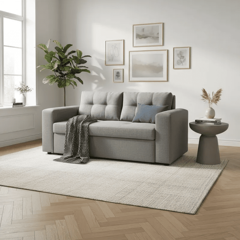 Flobal - Sofá Florencia 3 Cuerpos Gris Perla