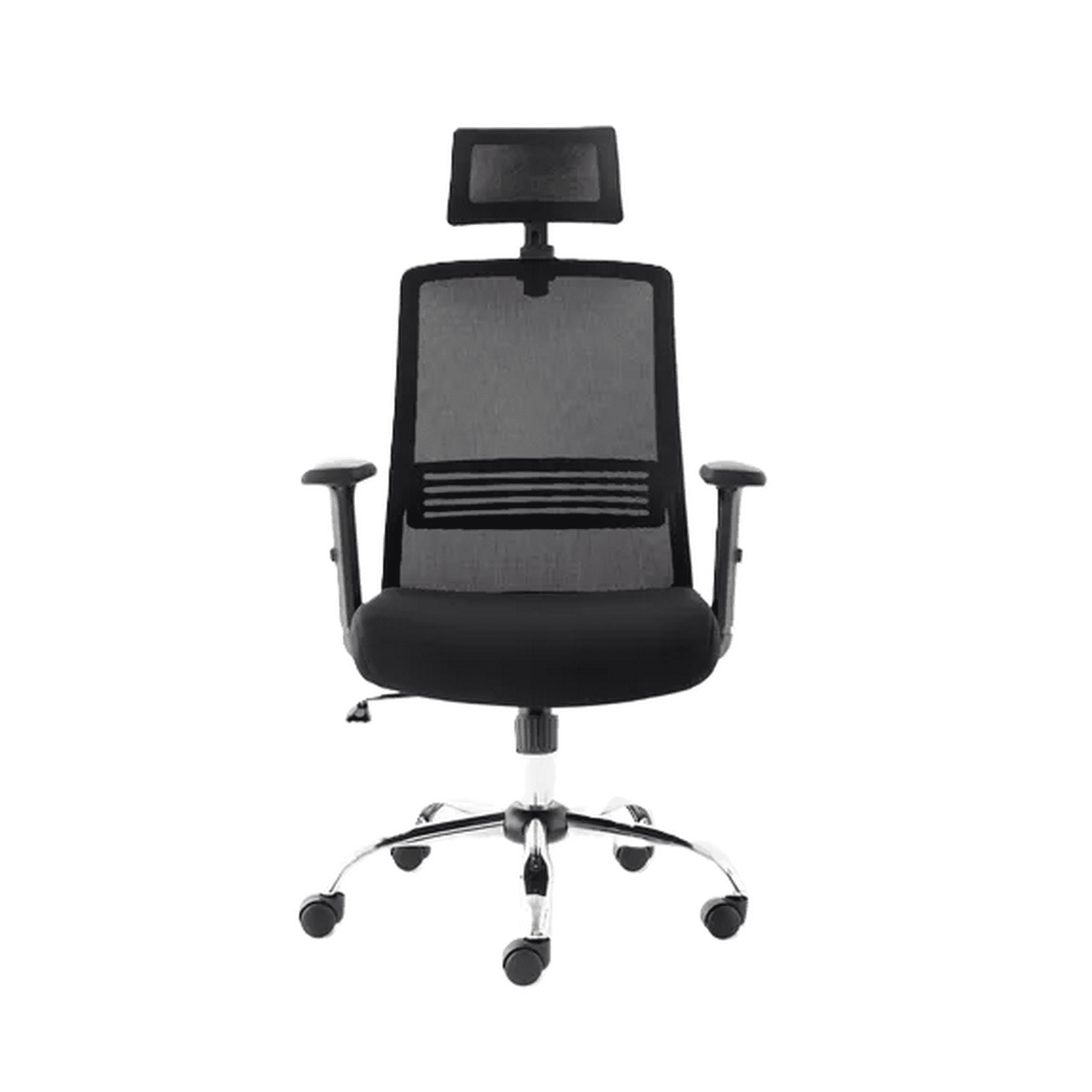 Genérico - Silla De Escritorio Cuba Alta Con Brazo Regulable Y Cabecero Negro