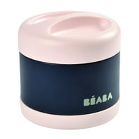 Beaba - Termo Isotérmico De 500 Ml, Acero Inoxidable, Color Rosa Con Azul