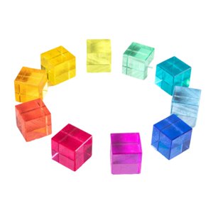 Bothyi - 10 Cubos De Gemas Acrílicos Arcoíris, Bloques Apilables De Aprendizaje, Rocas Para Pecera