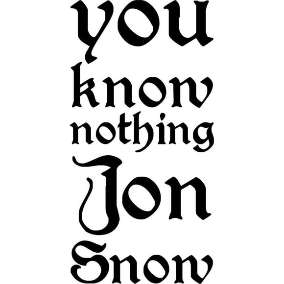 Decomural You Know Nothing Jon Snow Game Of Thrones WS-41505