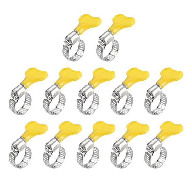 Abrazadera de Manguera de Engranaje de Gusano, 12 piezas 1/2"-3/4" Tipo Llave Ajustable Abrazadera de Manguera de Acero Inoxidable para Asegurar Manguera