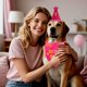 thumbnail image 3 of Bandana para perro Agroon 38 cm/46 cm/61 cm Rosa Pastel Cumpleaños, 3 of 8