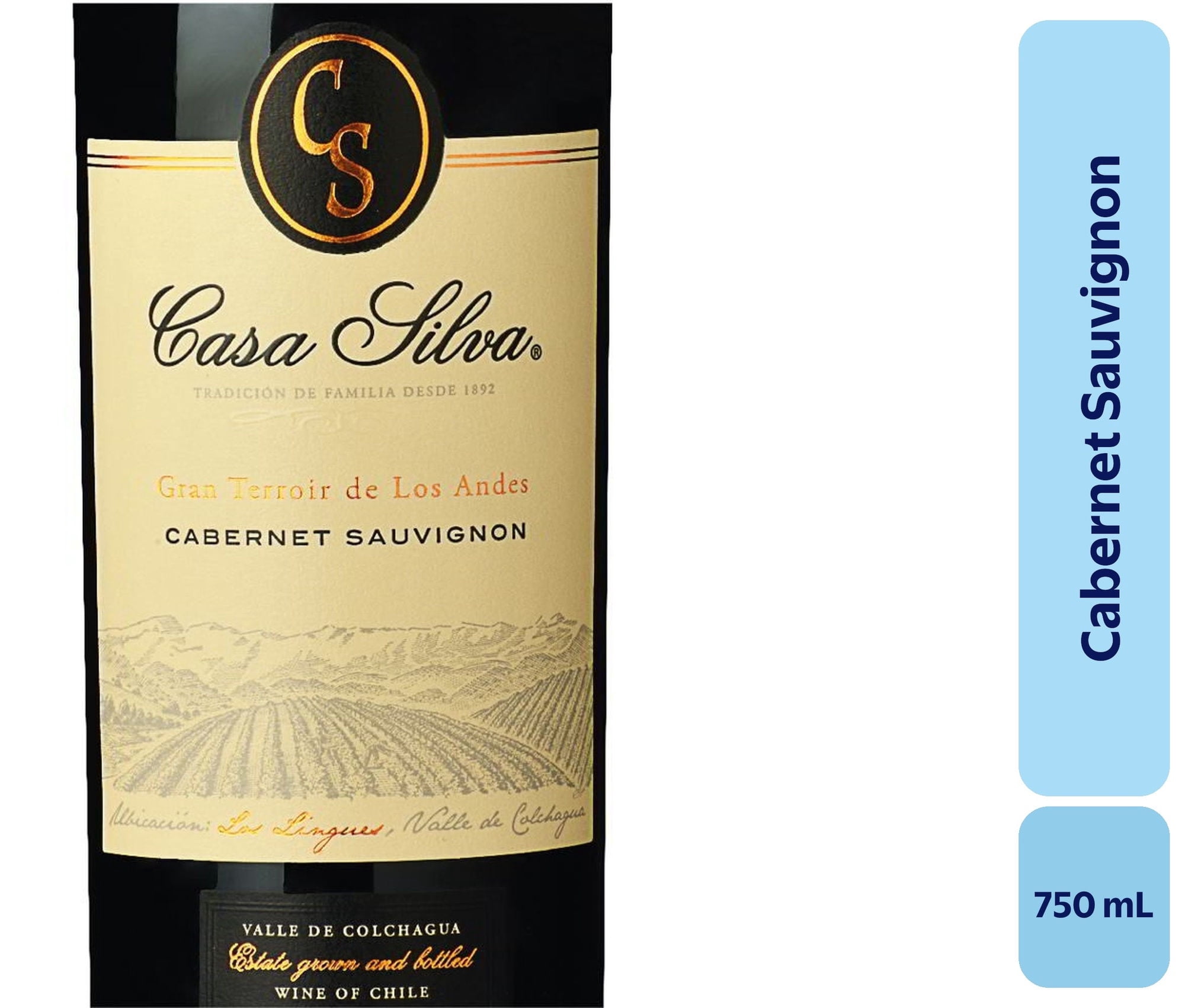 Vino Cabernet Sauvignon Botella 750 mL Casa Silva