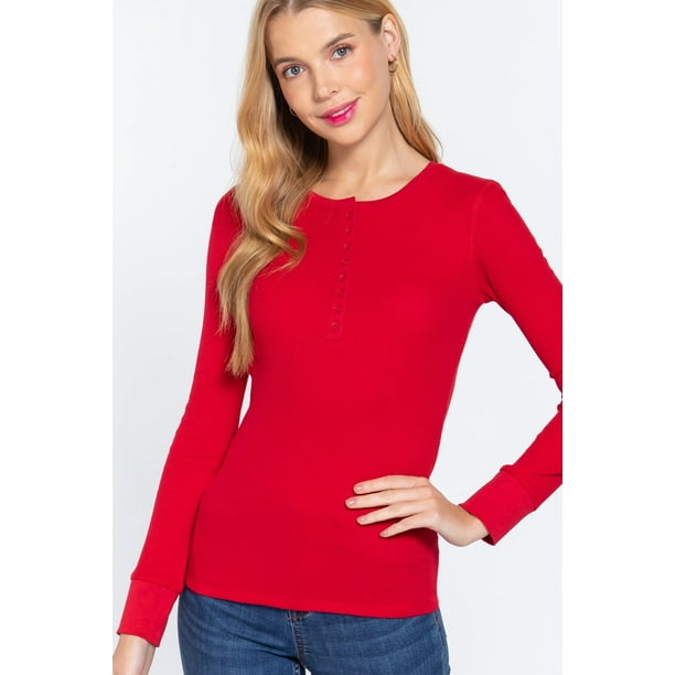 Camiseta Térmica Henley de Manga Larga