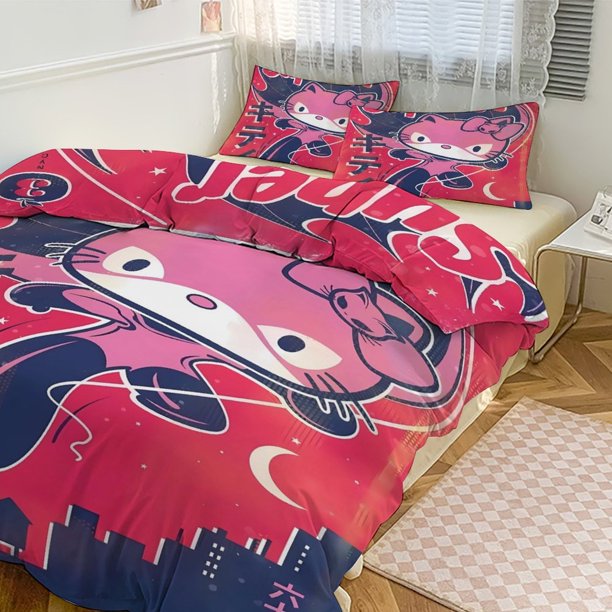 Hello Kitty 3-Piece Reversible Twin Bed Set - Includes 1 Reversible Twin Comforter