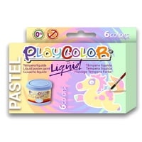 Playcolor - Caja 6 Temperas Líquidas Pastel 40Ml Colores Intensos - Ps